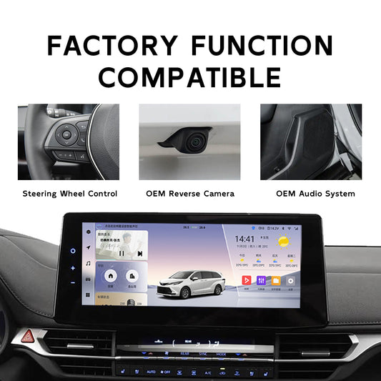 12.3 Inch Car Stereo for Toyota Sienna Granvia XL40 2021-2025 Wireless CarPlay 8Core Android Car Radio Touch Screen