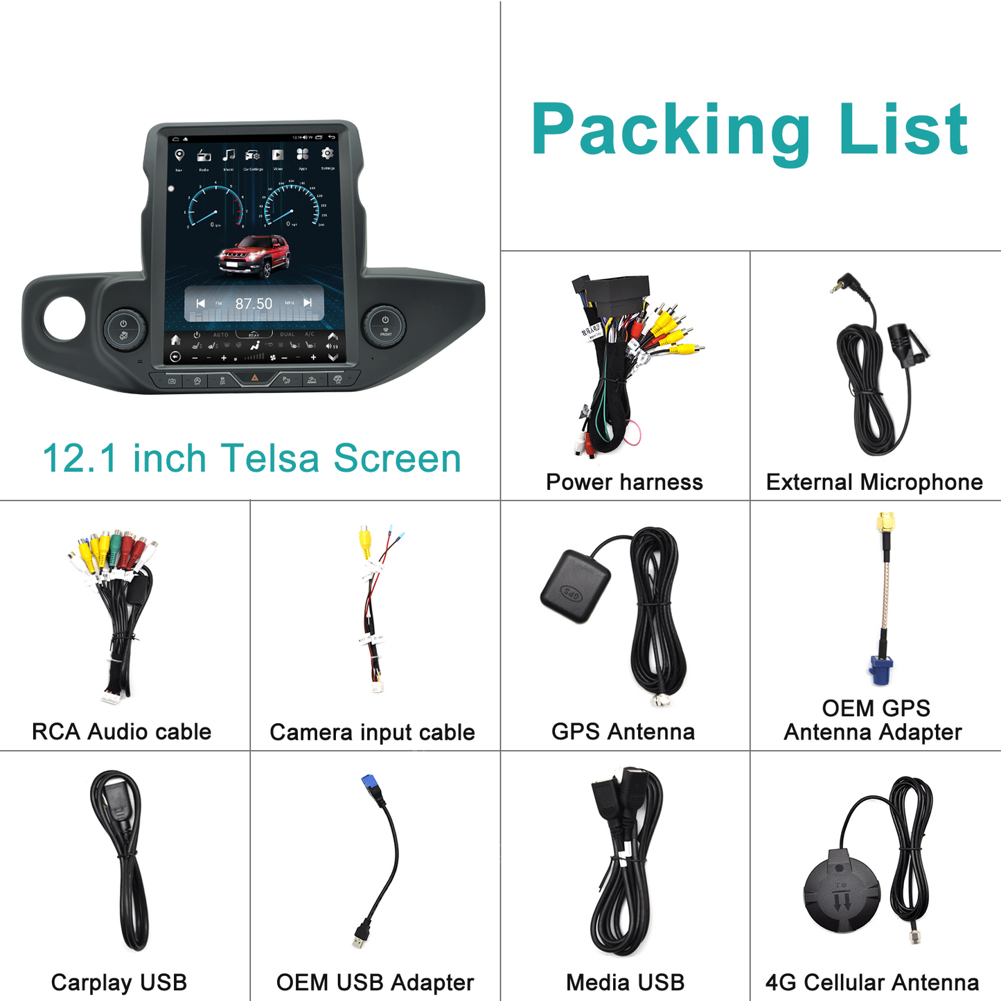 12.1 Inch Android Car Stereo for Jeep Wrangler 2018-2022/ Gladiator 2020-2022 Wireless CarPlay Car Radio Audio Receiver