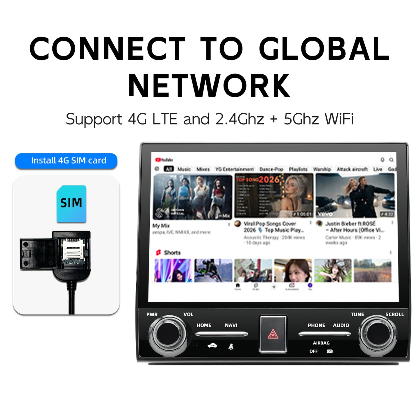 10 Inch Android 14 8Core Car Stereo for Toyota Tacoma 2005 - 2015 Wireless CarPlay DSP GPS Touch Screen Car Radio