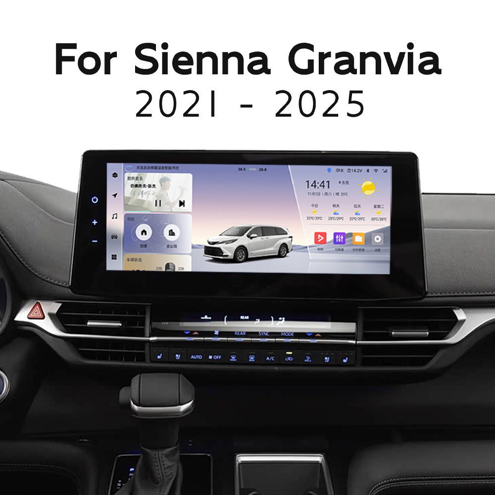12.3 Inch Car Stereo for Toyota Sienna Granvia XL40 2021-2025 Wireless CarPlay 8Core Android Car Radio Touch Screen