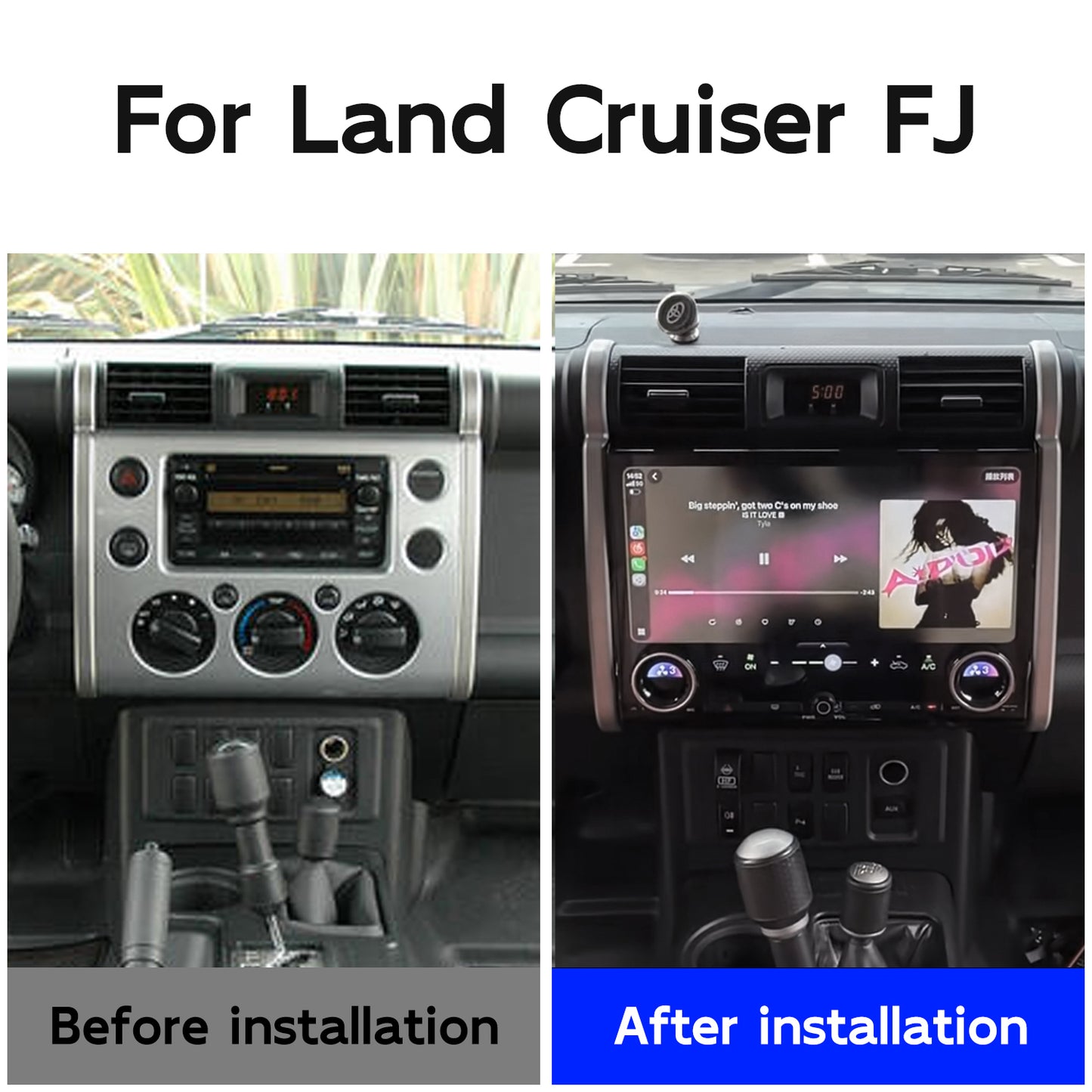 14.6 Inch Android Car Radio for Toyota FJ Cruiser 2006-2022 Wireless CarPlay UIS7865 Android 14 8Core Car Stereo