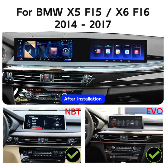 21 Inch Dual Screen 8Core Android Car Stereo Wireless CarPlay for BMW X5 F15 / X6 F16