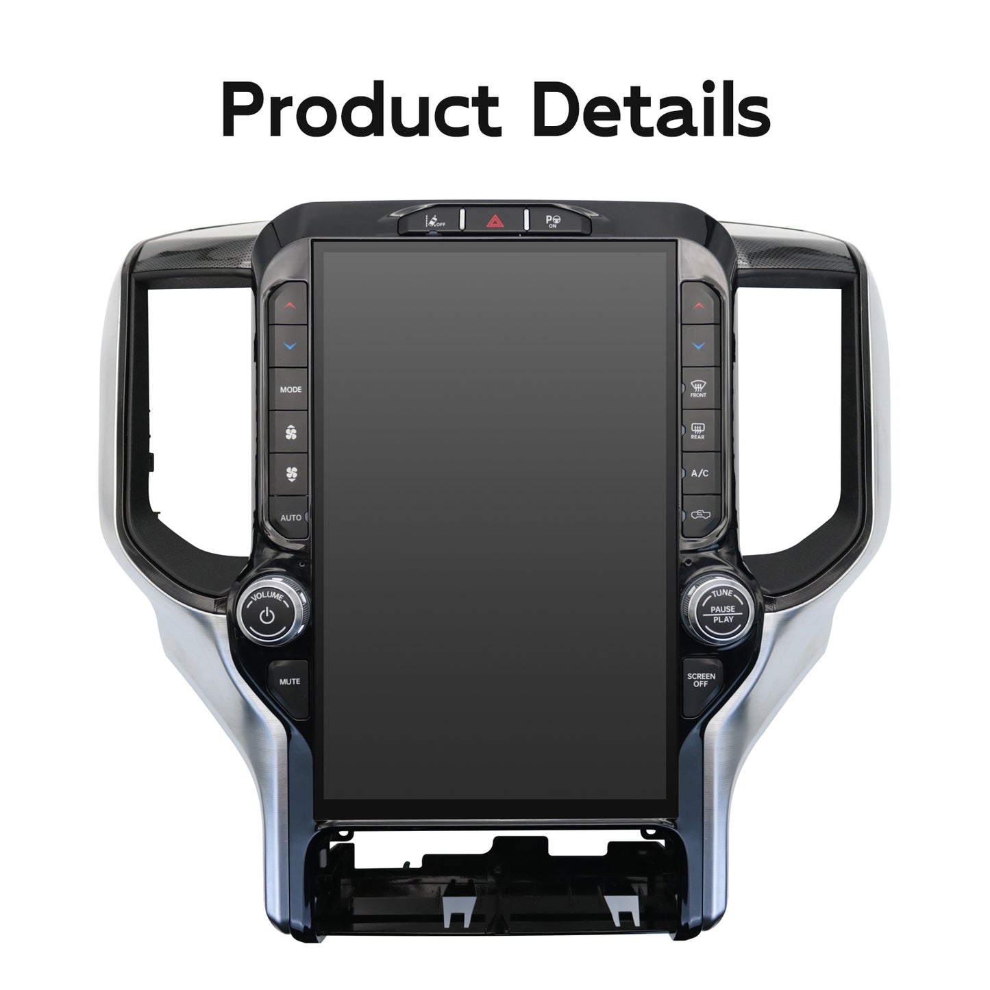 13 Inch Tesla-style Vertical Screen Android Car Radio for RAM 1500 2500 3500 4500 2019 - 2023