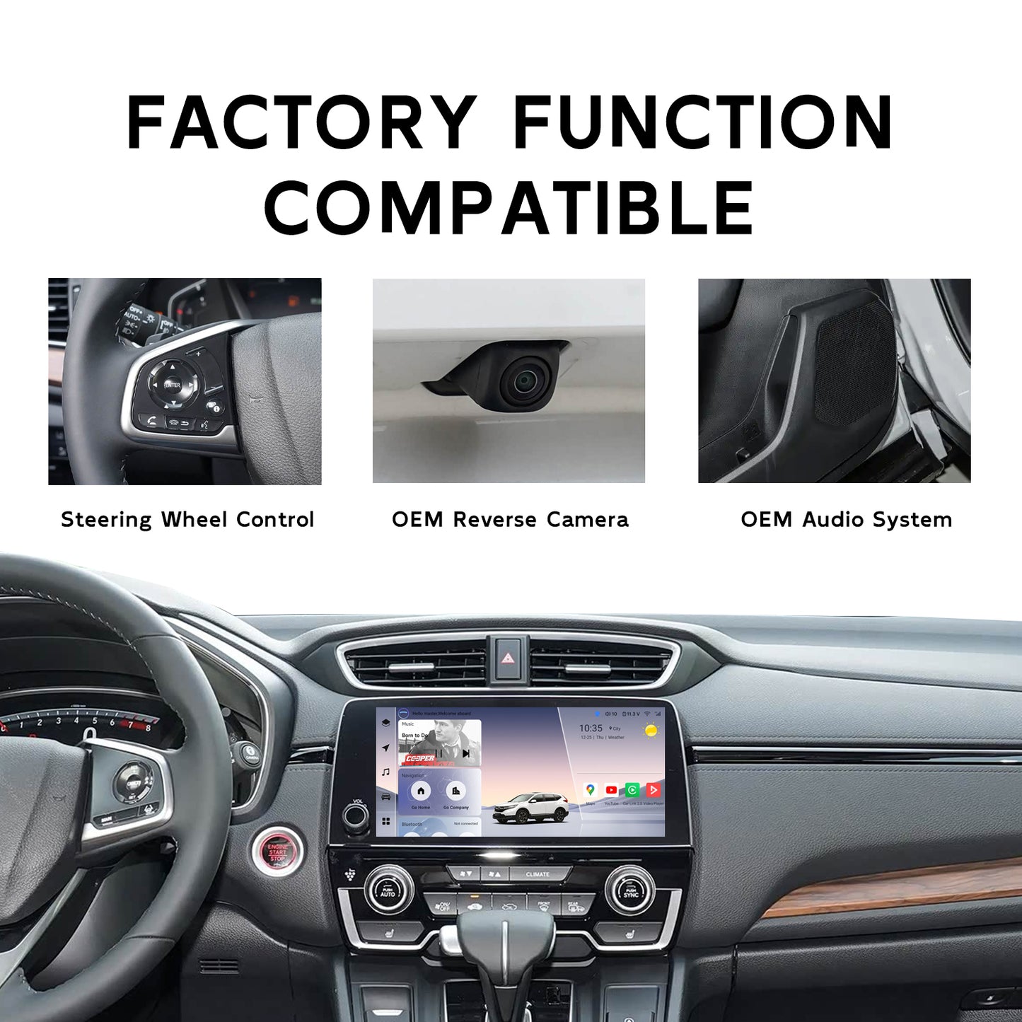 10.33 Inch Android Car Radio for Honda CR-V RW RT 2017 - 2023 CRV Wireless CarPlay Android Auto 8Core Car Stereo