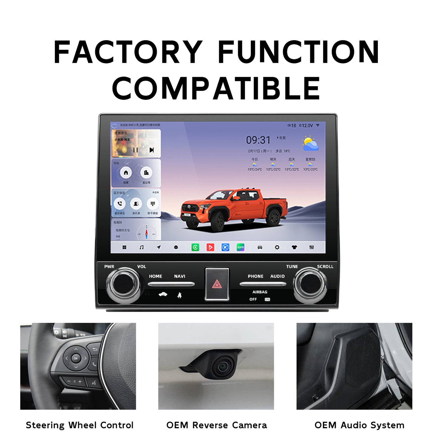 10 Inch Android 14 8Core Car Stereo for Toyota Tacoma 2005 - 2015 Wireless CarPlay DSP GPS Touch Screen Car Radio