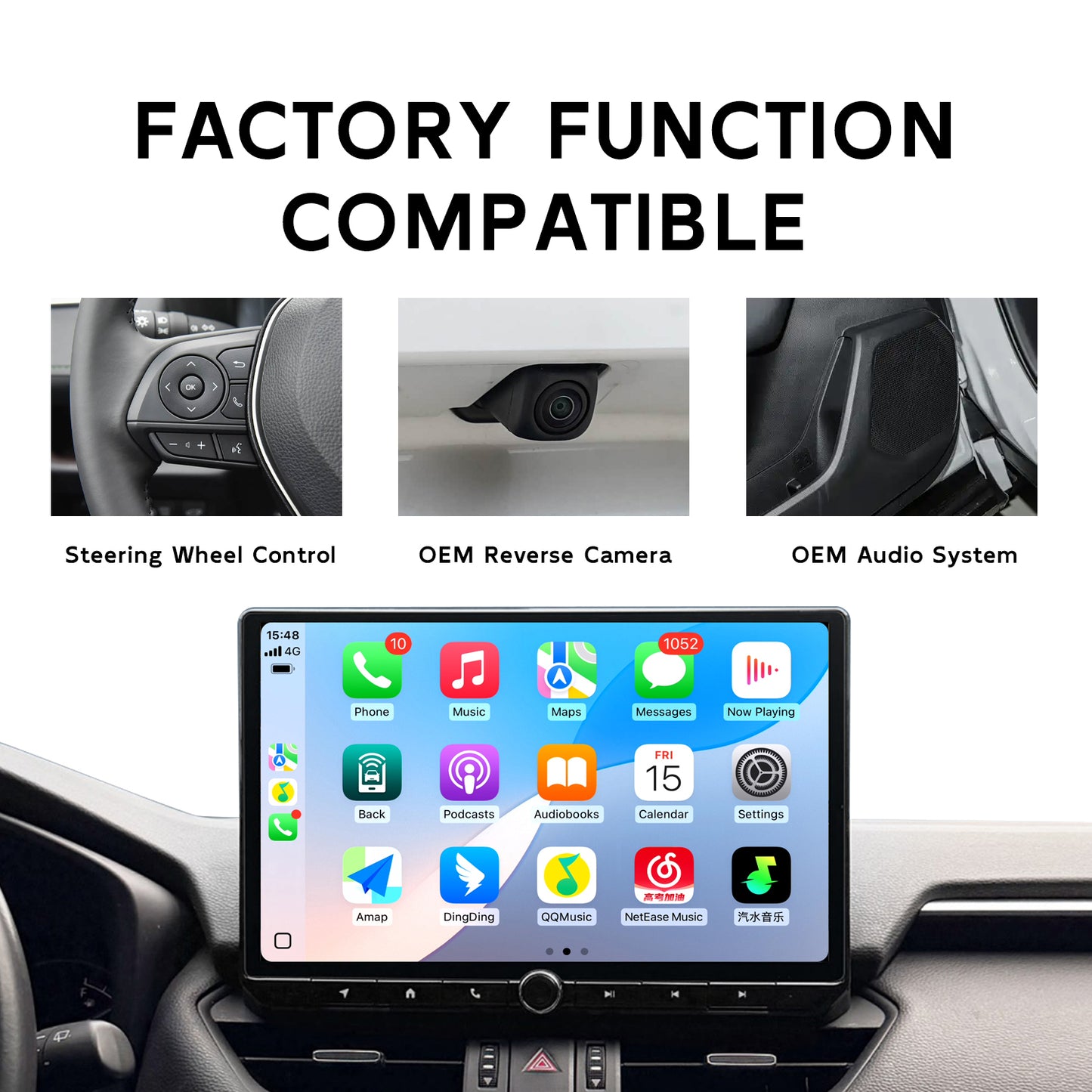 12.5 Inch Car Radio for Toyota RAV4 AX50 2019 - 2025 Wireless CarPlay DSP GPS 8Core Android 14 Car Stereo Player