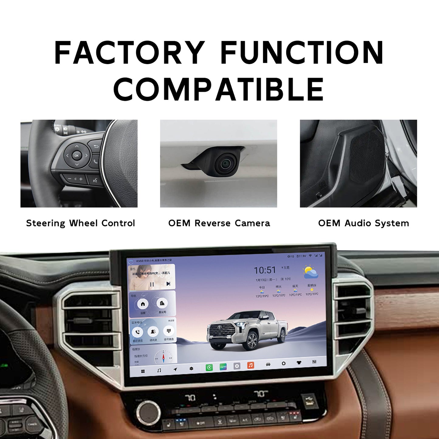 14.6" Android Car Radio for Toyota Tundra XK70 2022-2026 Wireless CarPlay Touch Screen 8Core Car Stereo Headunit
