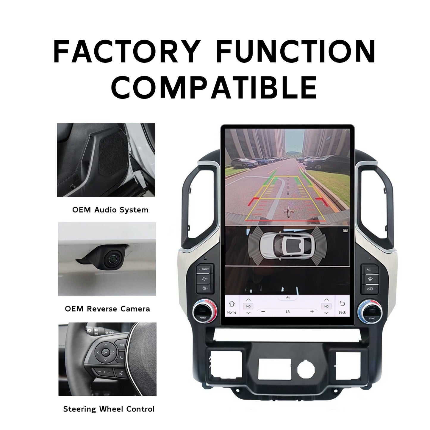 15.6 Inch Tesla Style Vertical Screen for Chevrolet Silverado GMC Sierra 2019 - 2026 Wireless CarPlay 8Core Android 14 Car Stereo