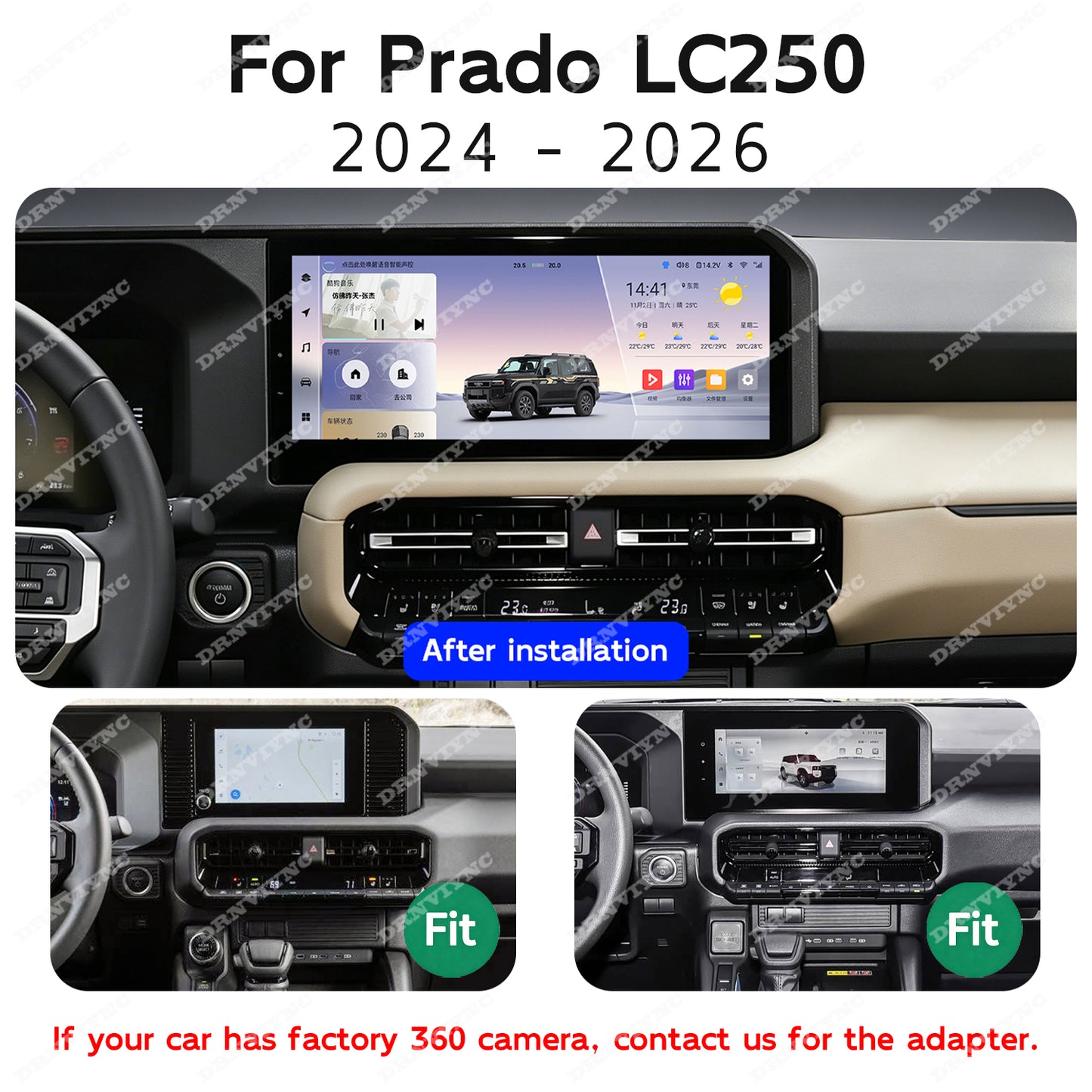 12.3" Android Car Stereo for Land Cruiser Prado LC250 2024 2025 2026 Wireless CarPlay 8Core DSP GPS Car Radio