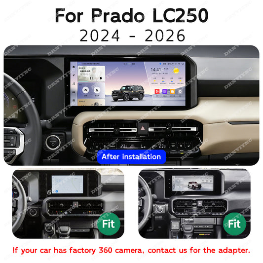 12.3" Android Car Stereo for Land Cruiser Prado LC250 2024 2025 2026 Wireless CarPlay 8Core DSP GPS Car Radio