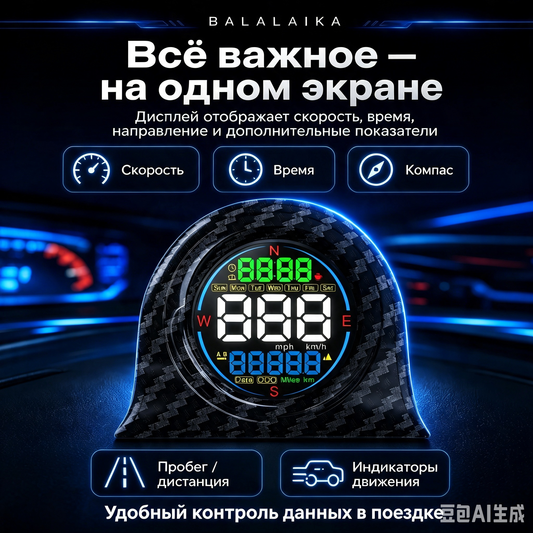 KWHUD Digital GPS Speedometer Odometer Head-up Display for Car HUD with Time Altitude Display, Speed Alarm & Fatigue Reminder