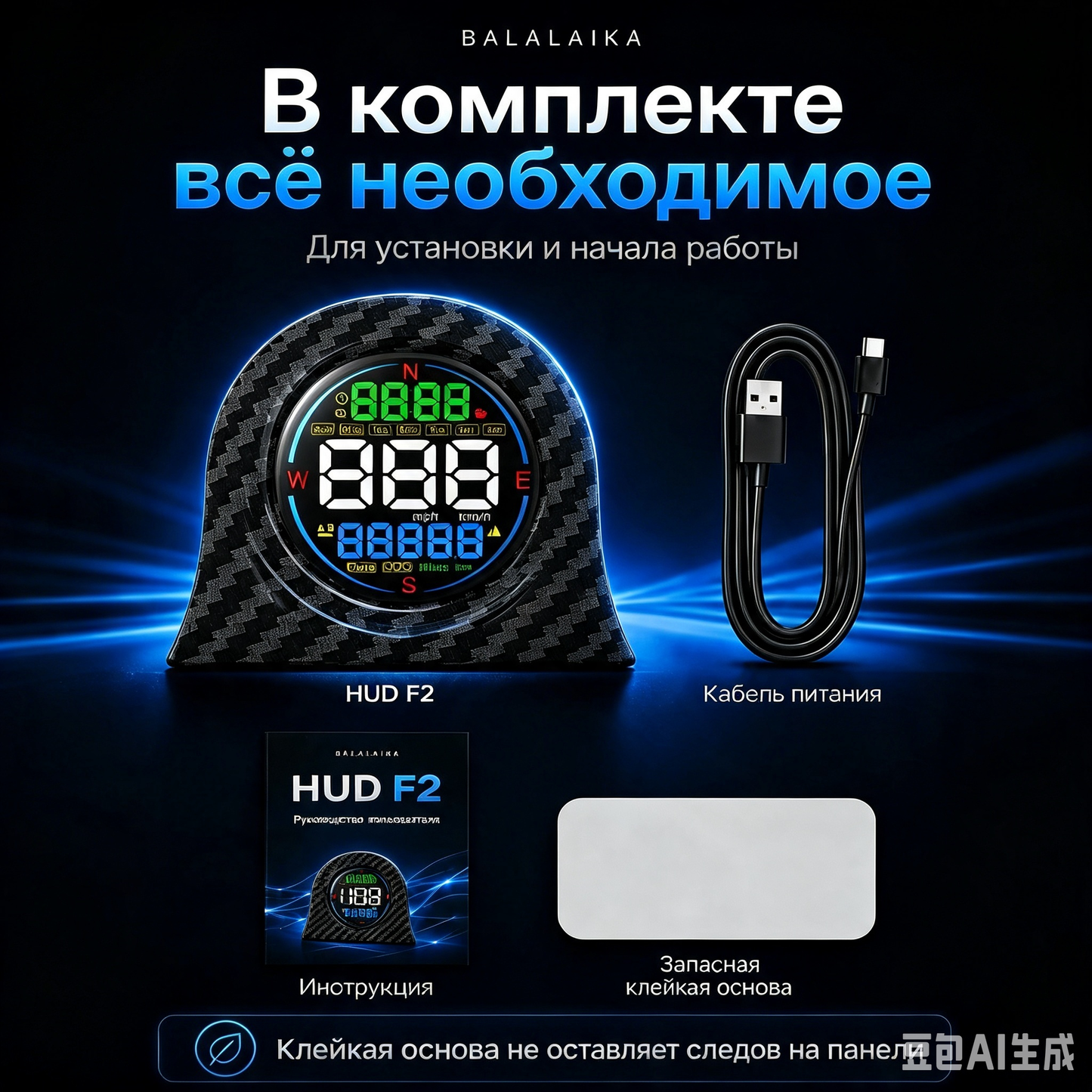 KWHUD Digital GPS Speedometer Odometer Head-up Display for Car HUD with Time Altitude Display, Speed Alarm & Fatigue Reminder