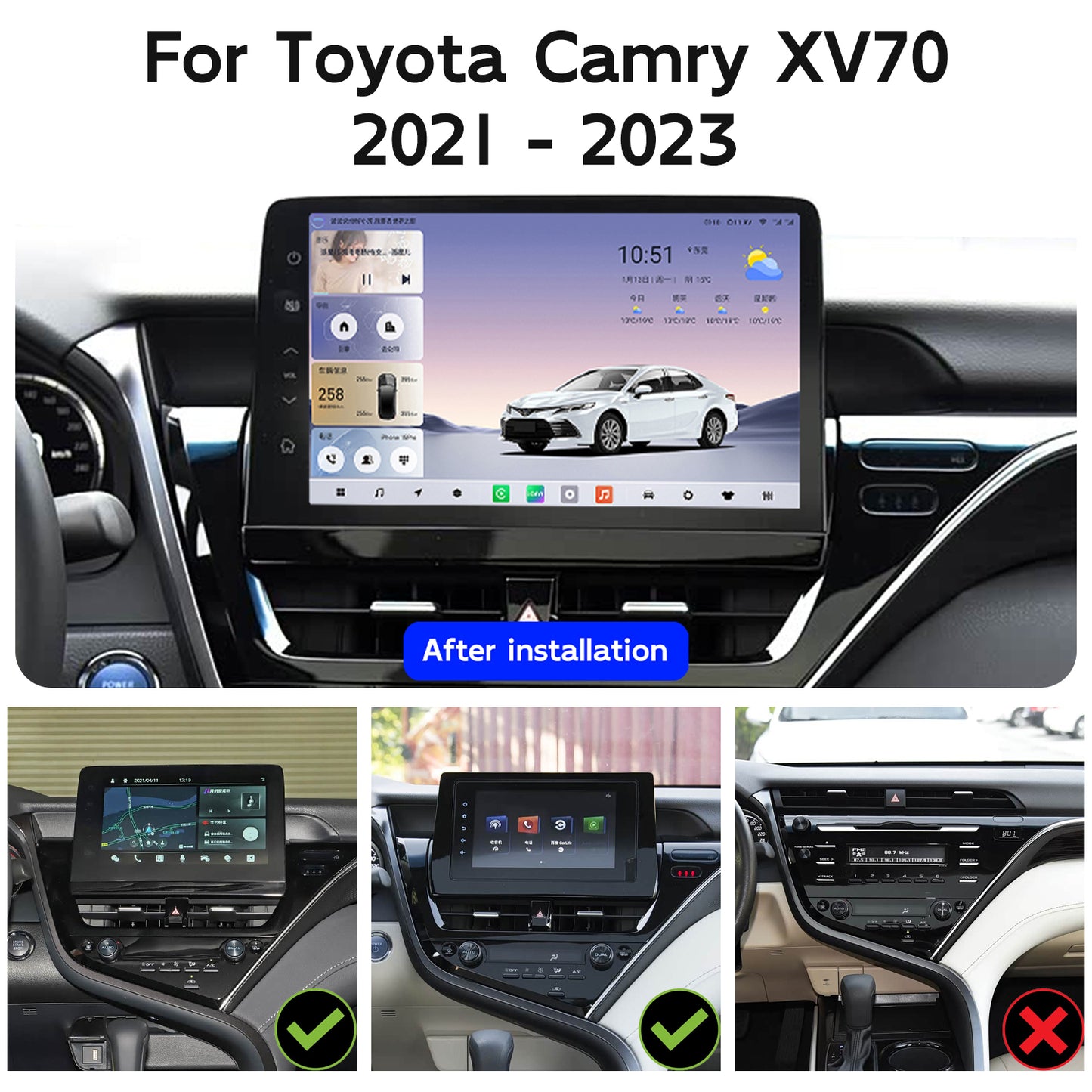 11.5 Inch Android Car Radio for Camry XV70 2021 - 2023 Wireless CarPlay UIS7865 Android 14 8Core Car Stereo